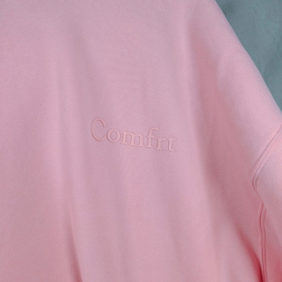 Comfrt Pink Hoodie Sweatshirt Minimalist Pullover Oversized XL Petal NWOT - Picture 9 of 12